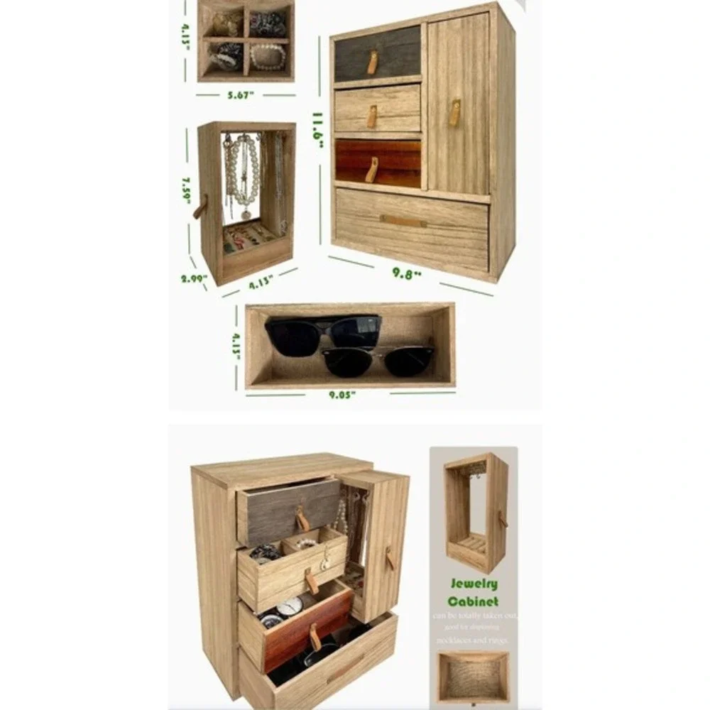 Ylu Yni Mothers Day Gifts for Mom Jewelry Box with‎ 4 Drawers and Collection...